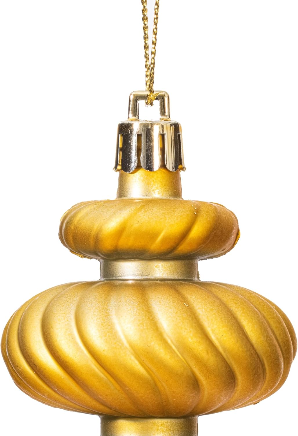 Vickerman 4 Inch Gold Finial Ornament Set 8 Pack