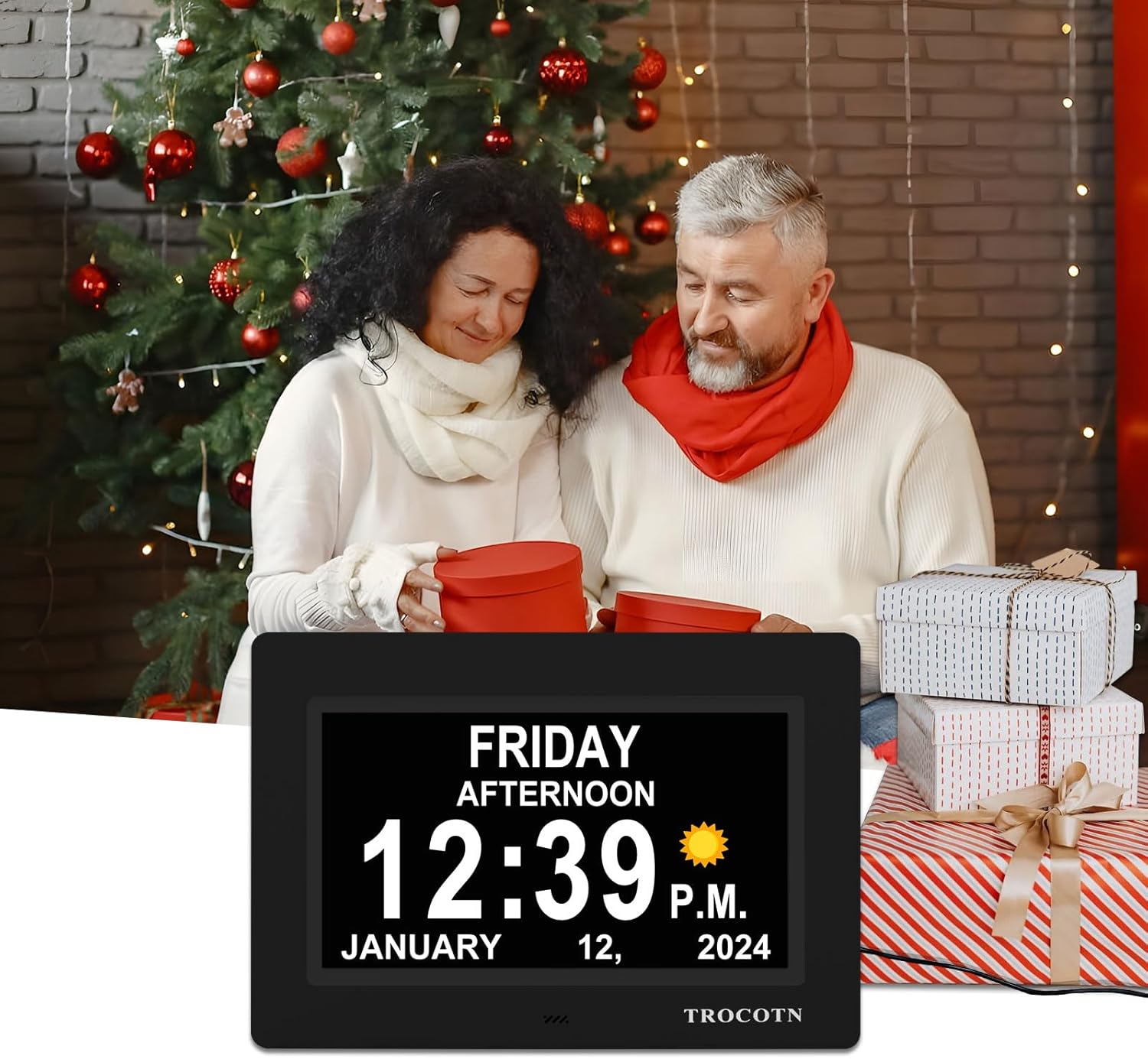 TROCOTN Dementia Clock 7 Inch Wall Display
