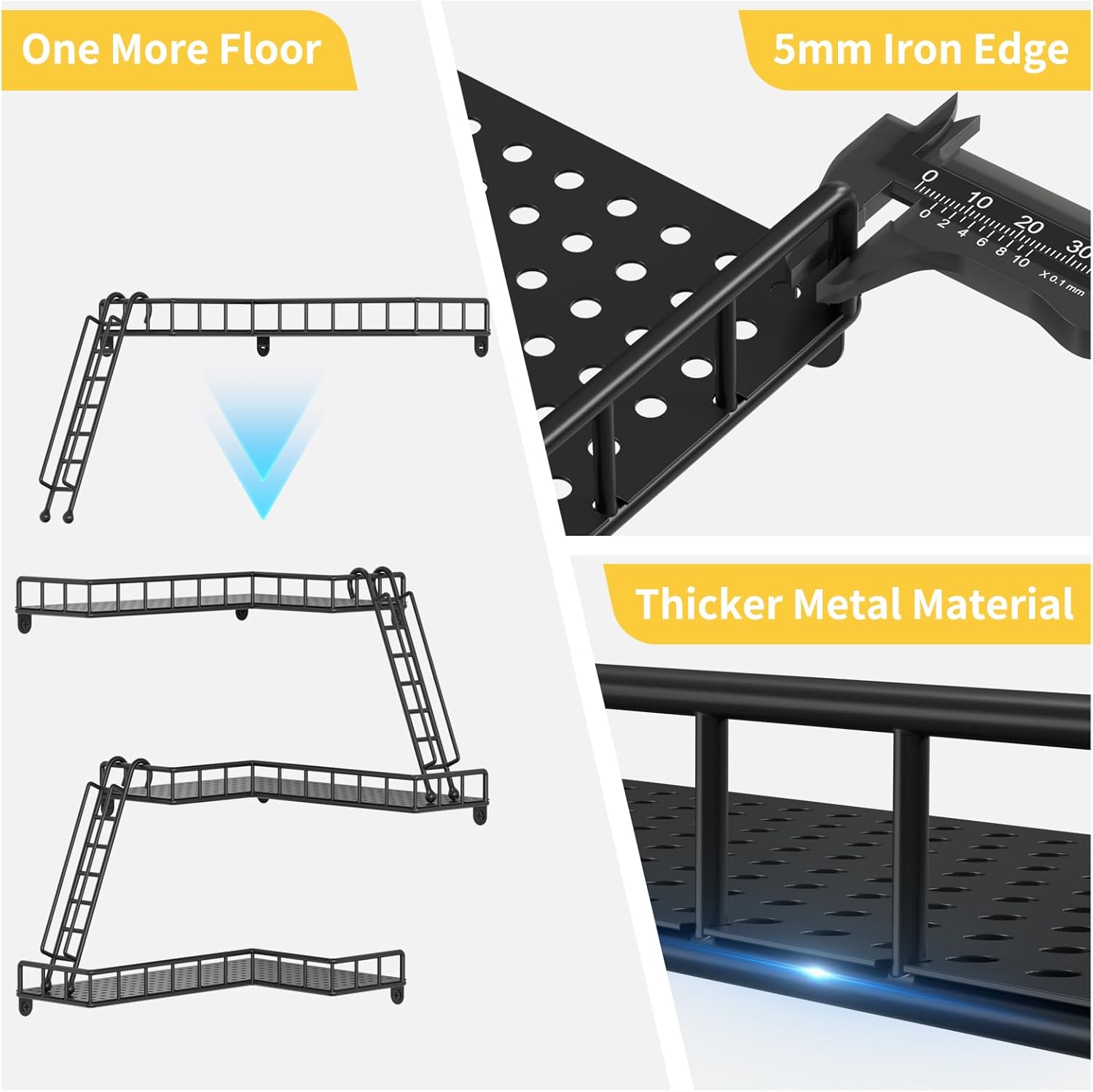 Fire Escape Wall Shelf 4 Tier Metal Corner Display