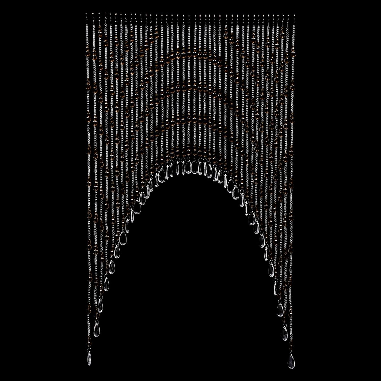 Hanging Crystal Door Beaded Curtain with 40 Strings Amber