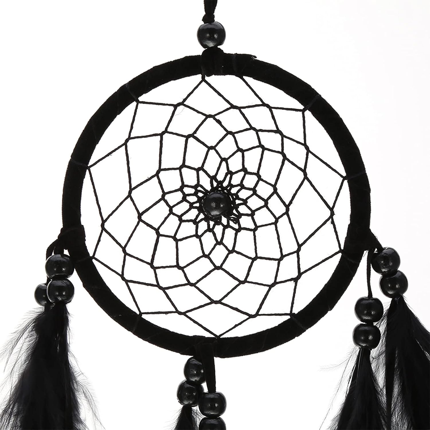 Feather Dream Catcher Handmade Macrame Wall Hanging Decor Black