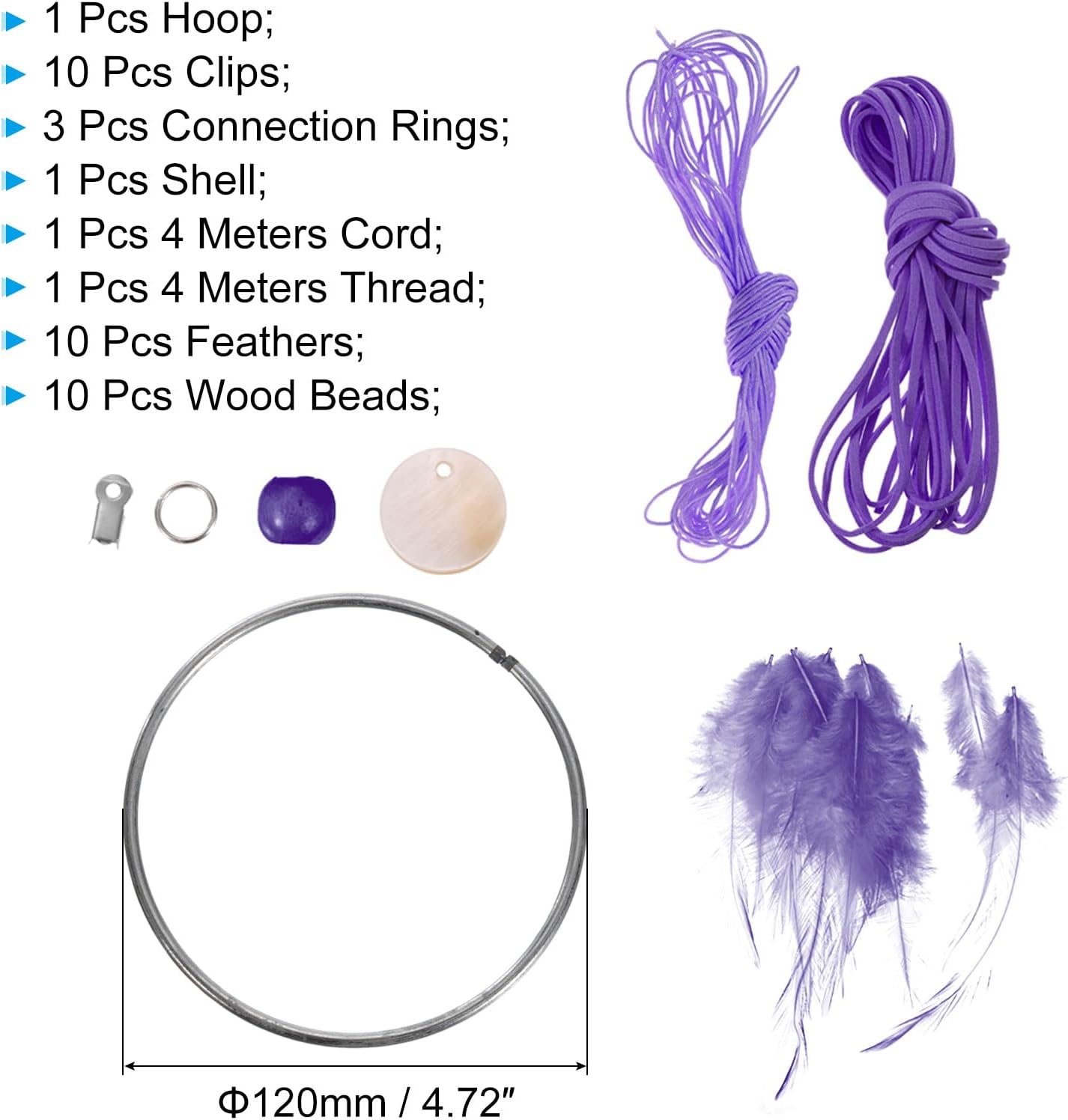 PATIKIL DIY Dream Catcher Kit Purple Style 3