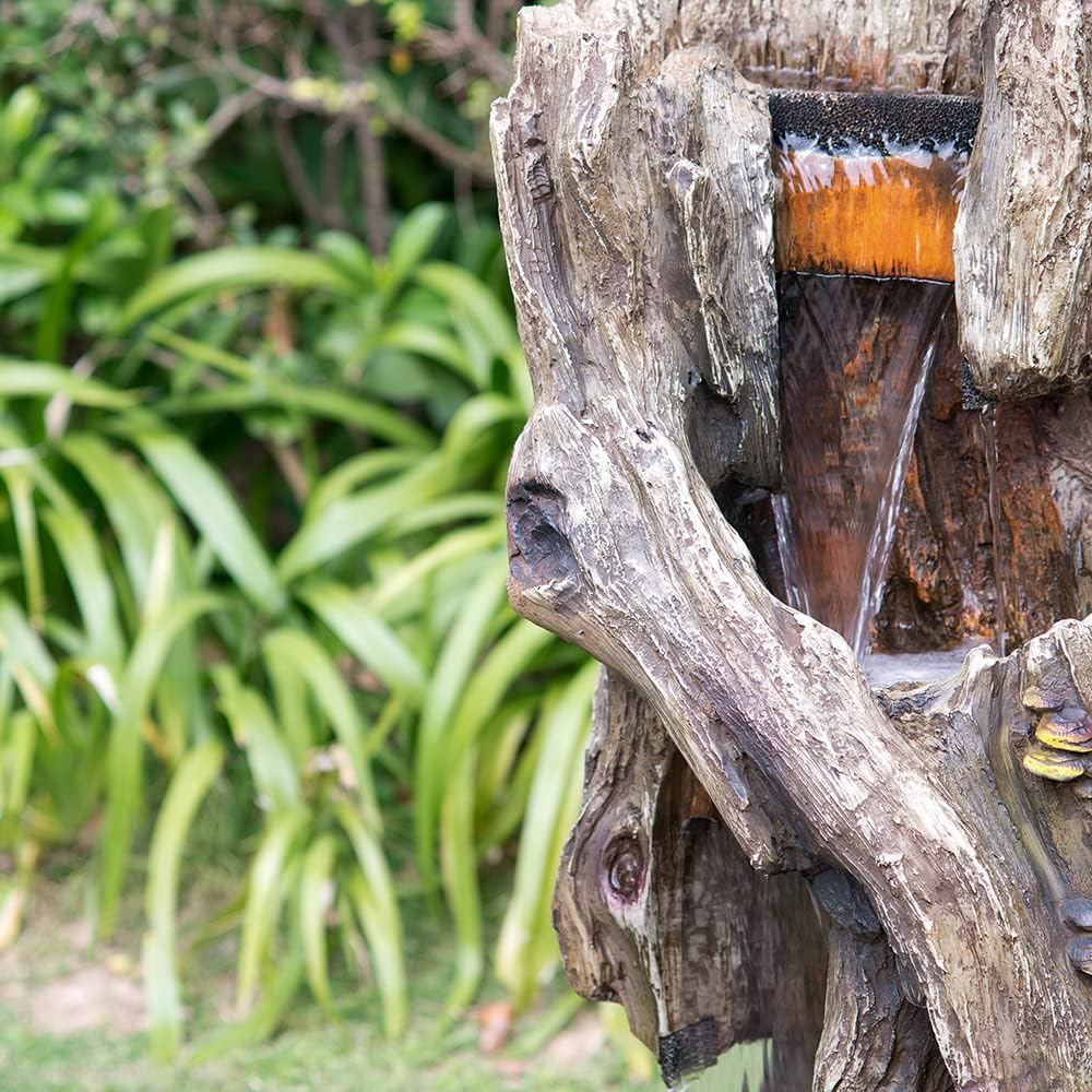 Kinsive Tree Trunk Fountain with Light for Indoor Outdoor Use