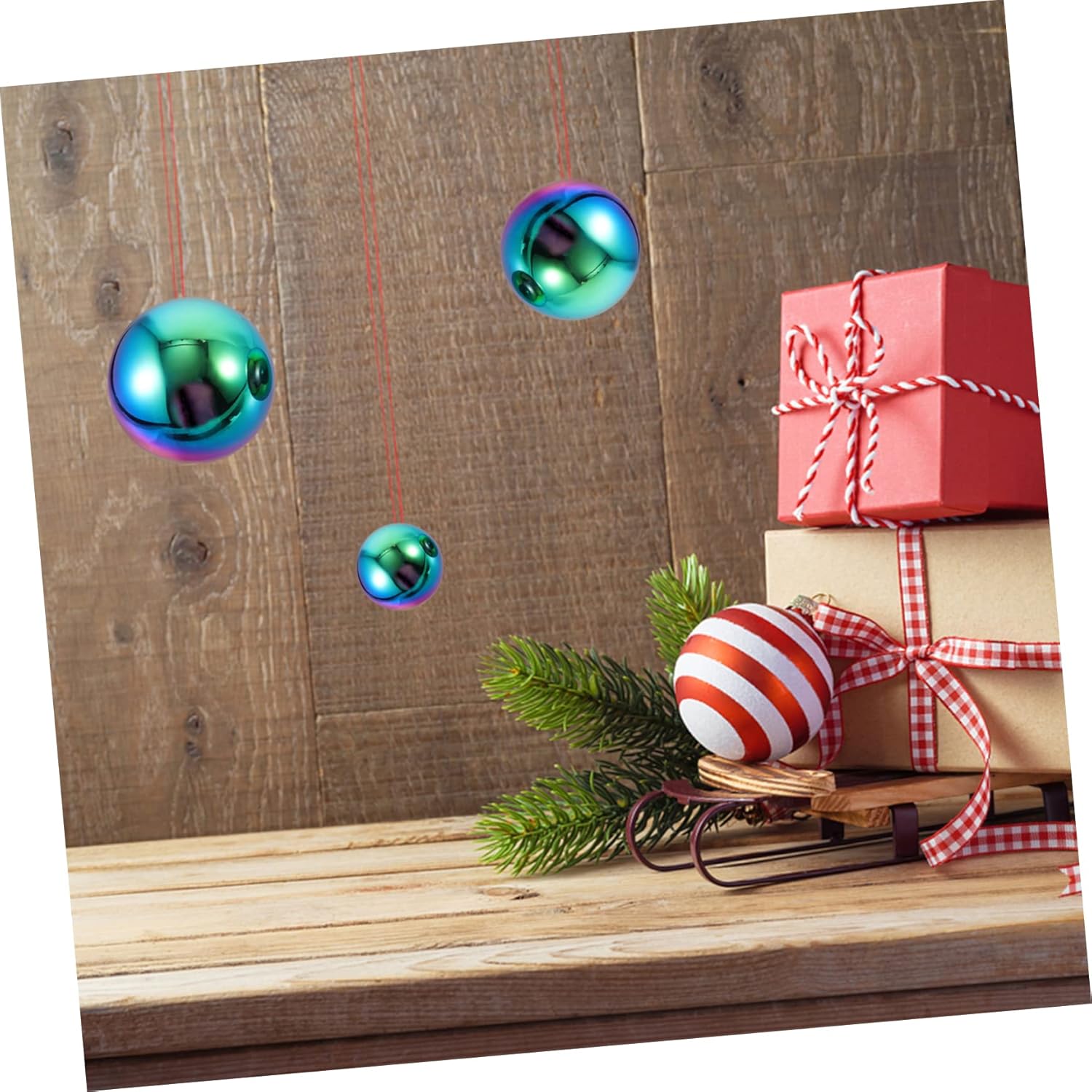 PRETYZOOM 3pcs Stainless Steel Balls Wall Decor for Garden and Home