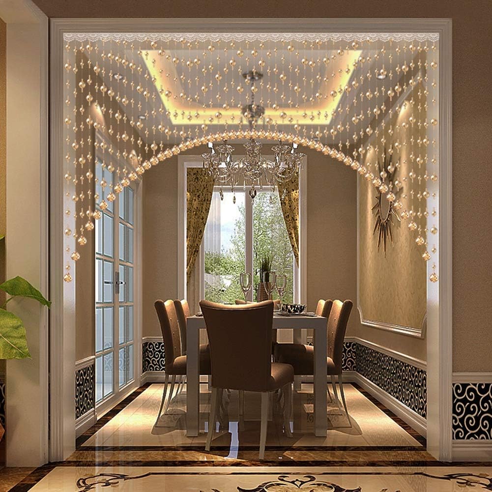 20 Strands Beaded Curtain with Crystals for Doorways and Room Dividers