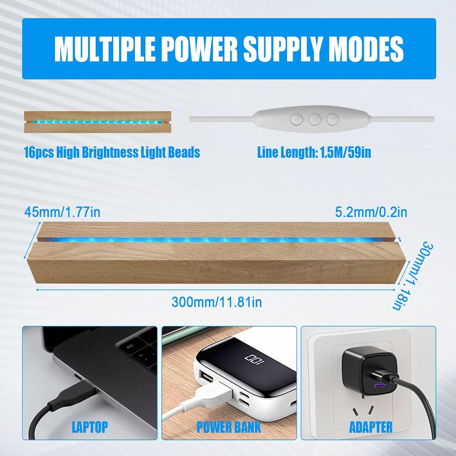 118 Inch Rectangle LED Lighted Display Base Stand