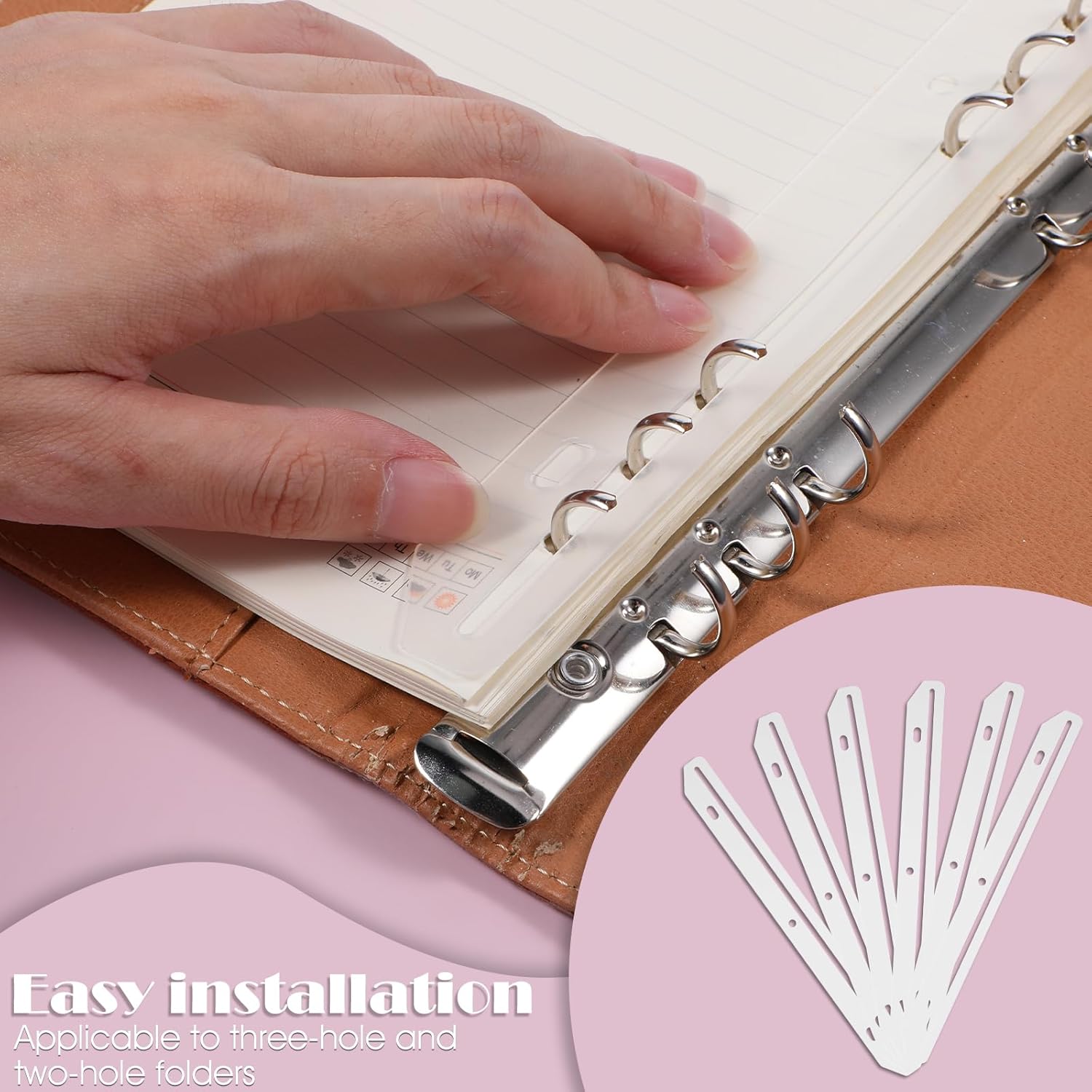 100 Pcs 3 Hole Magazine Holders for Binders