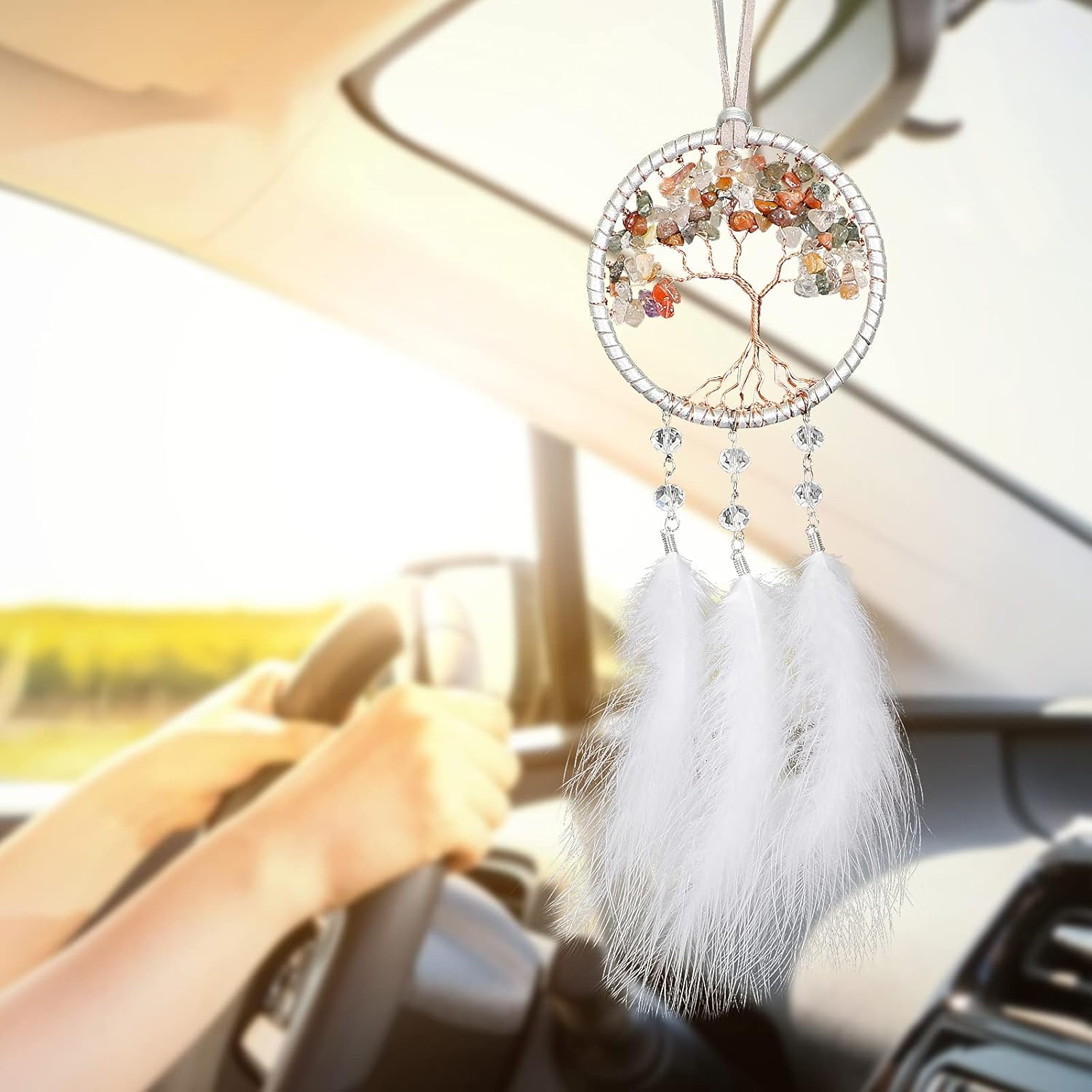 Alynsehom Dream Catcher Car Mirror Pendant 35 Inch