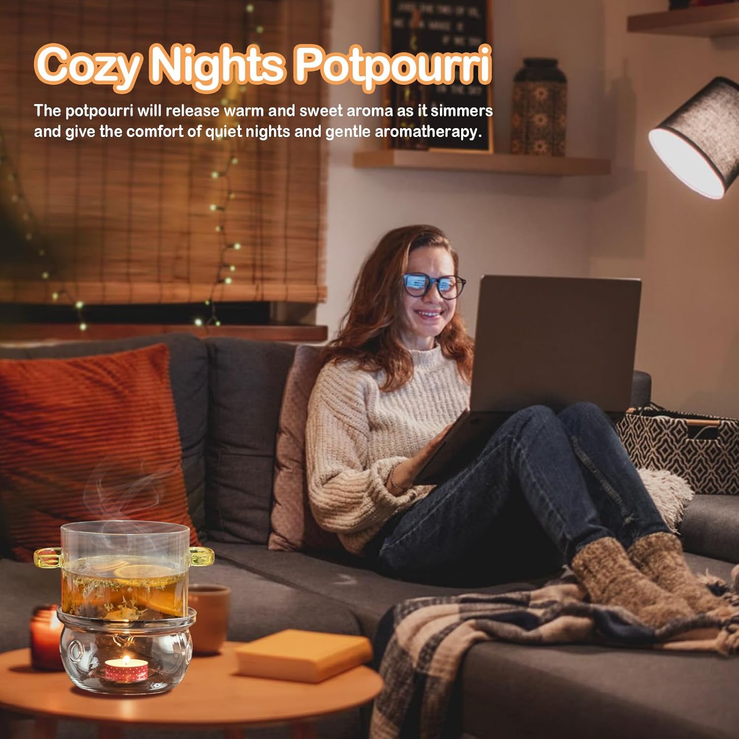 Cozy Nights Stovetop Potpourri with Cinnamon Ginger Lavender Anise Star and Orange