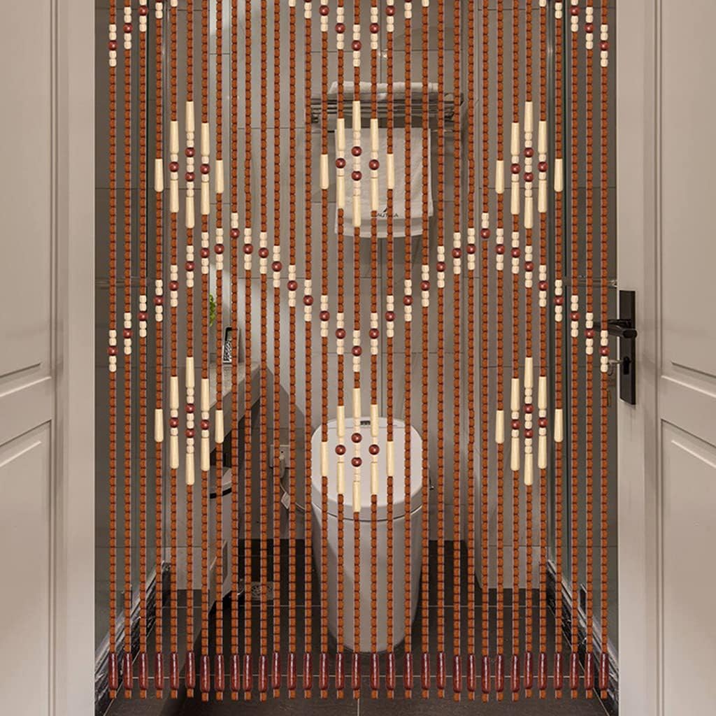 Natural Wood Beaded Curtains for Doorways