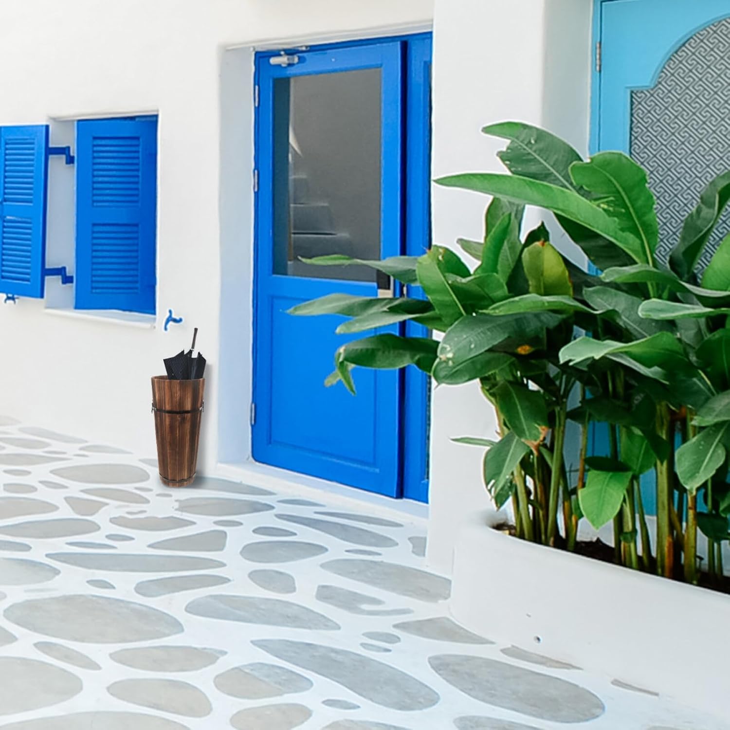 ABOOFAN Wooden Umbrella Stand for Entryway Rustic Cane Holder Decorative