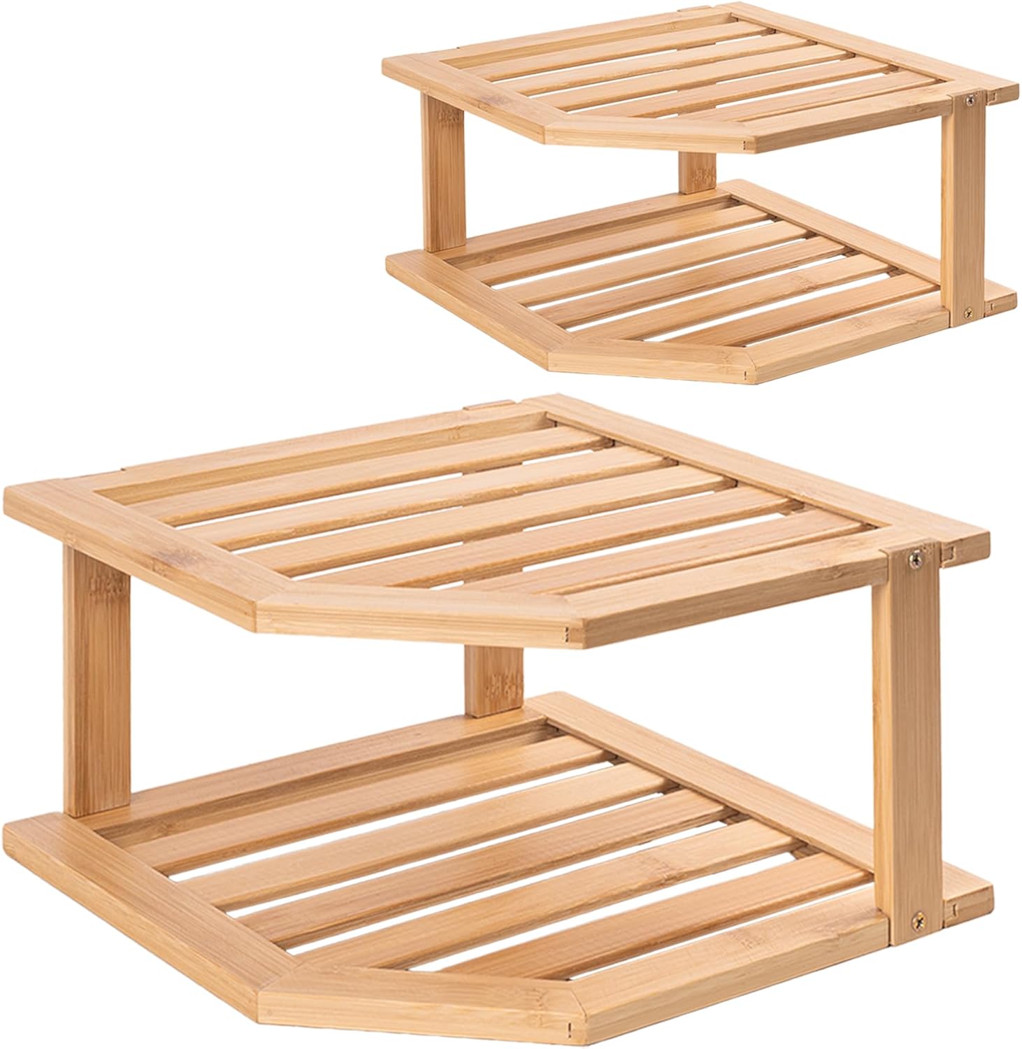 VERTORGAN Bamboo Corner Shelf 2 Pack