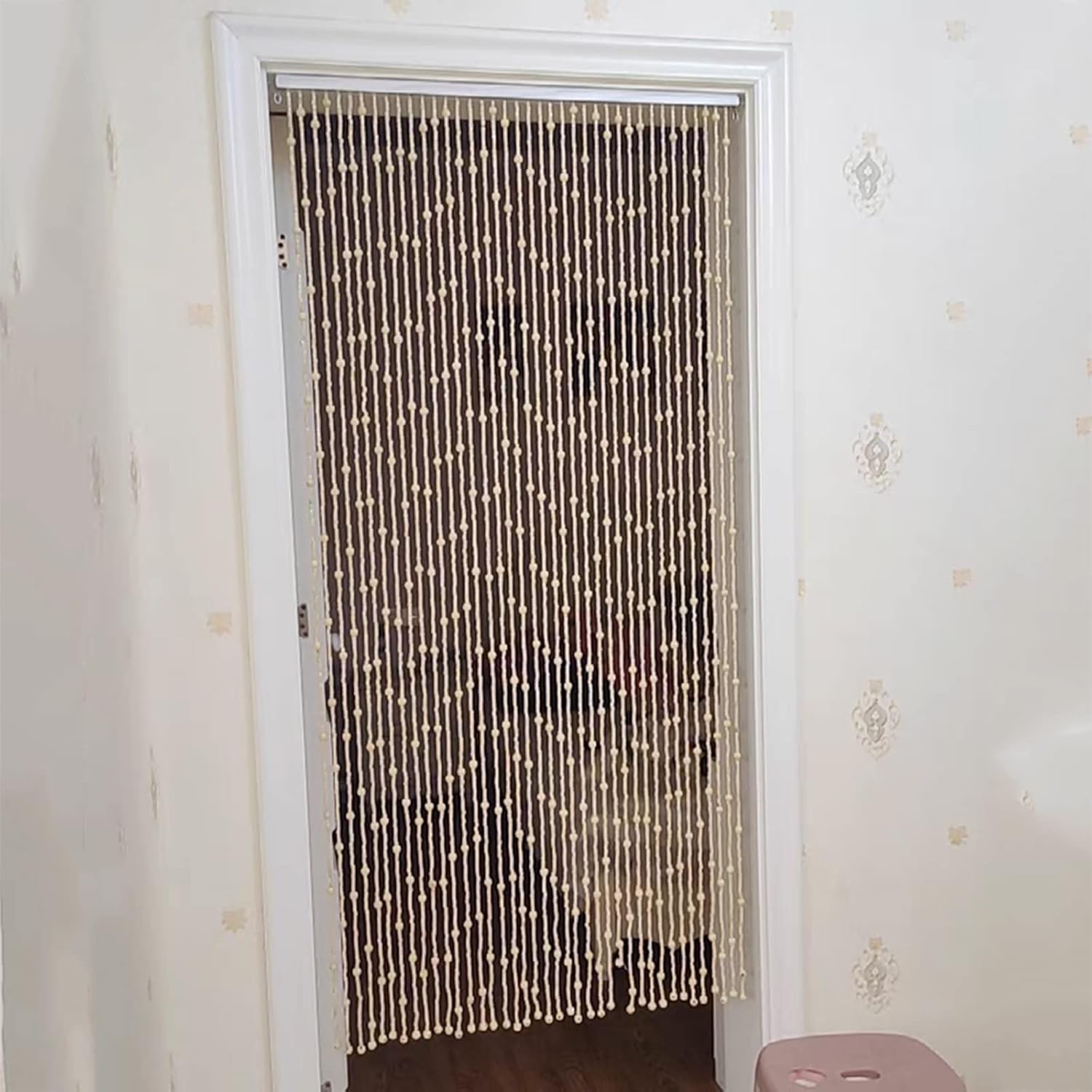 Natural Bamboo Beaded Curtain Room Divider Wall Hanging Decor