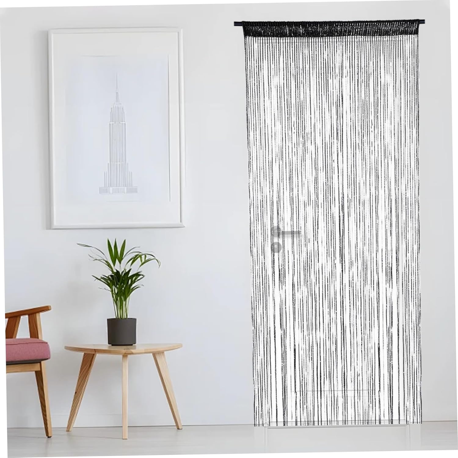 Shiny Beaded Door Curtains 39x79 Black Wedding Decor
