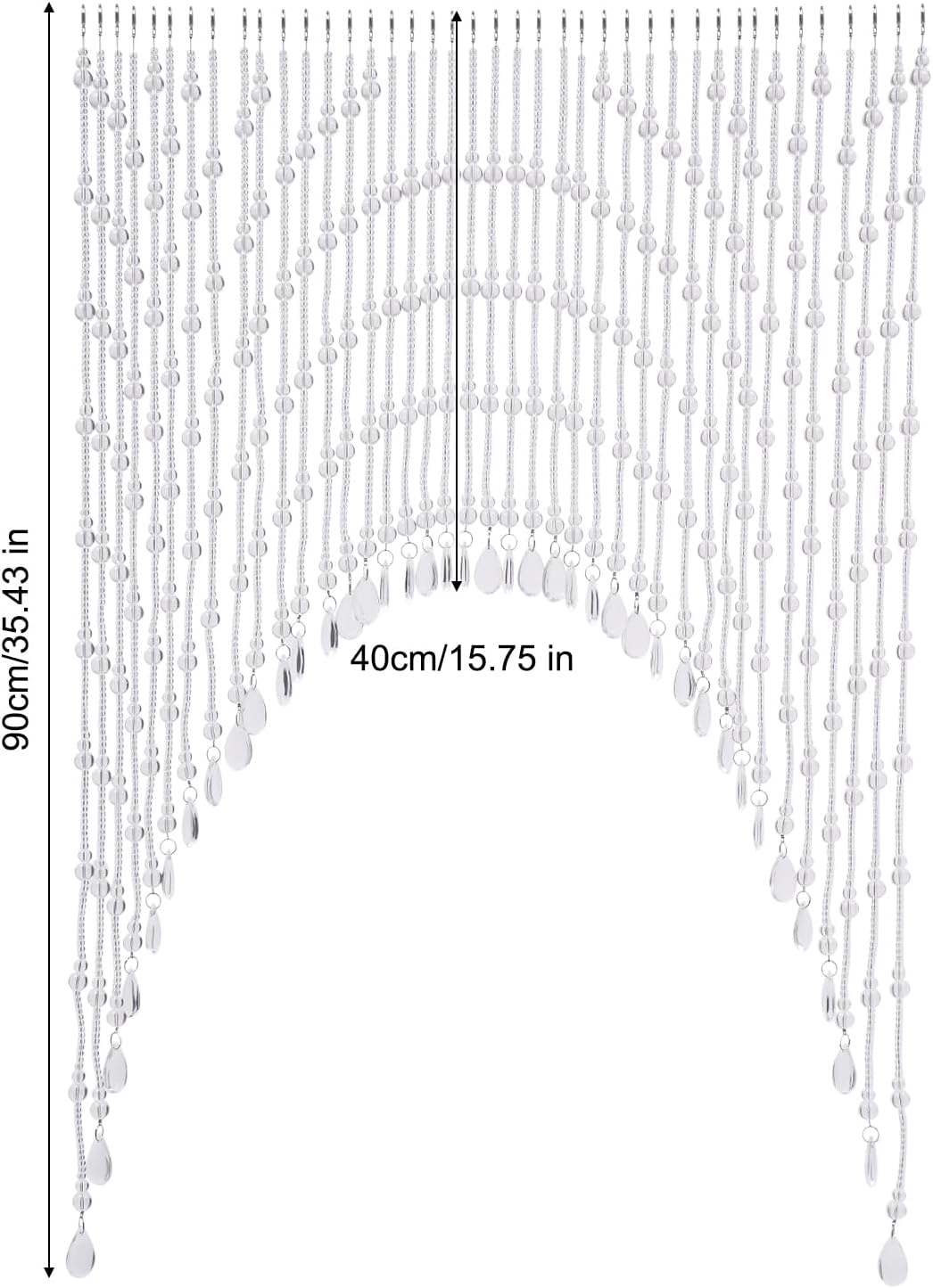 Crystal Beaded Curtain with Hooks for Doorway