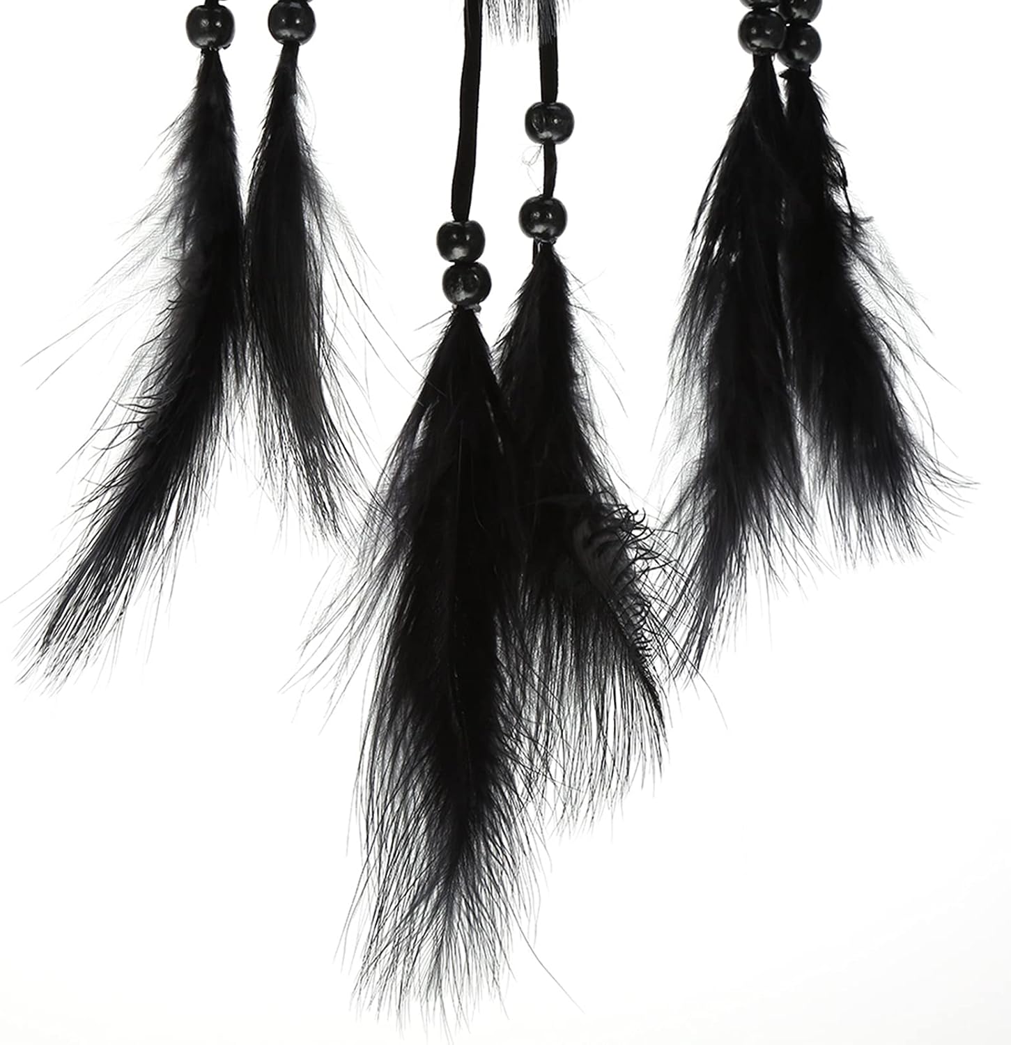 Feather Dream Catcher Handmade Macrame Wall Hanging Decor Black