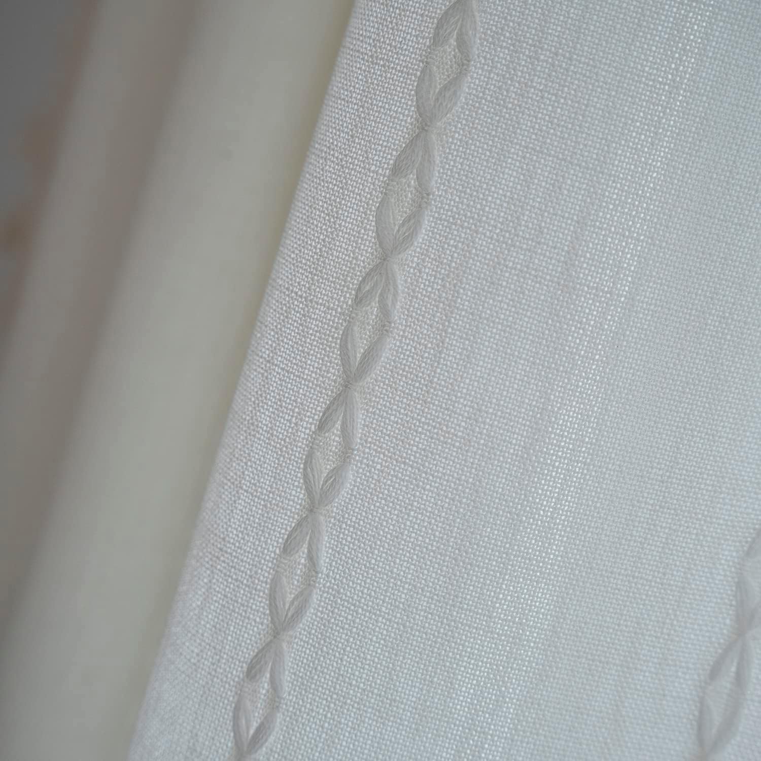 ColorBird White Curtains 2 Panels Rod Pocket Farmhouse Style