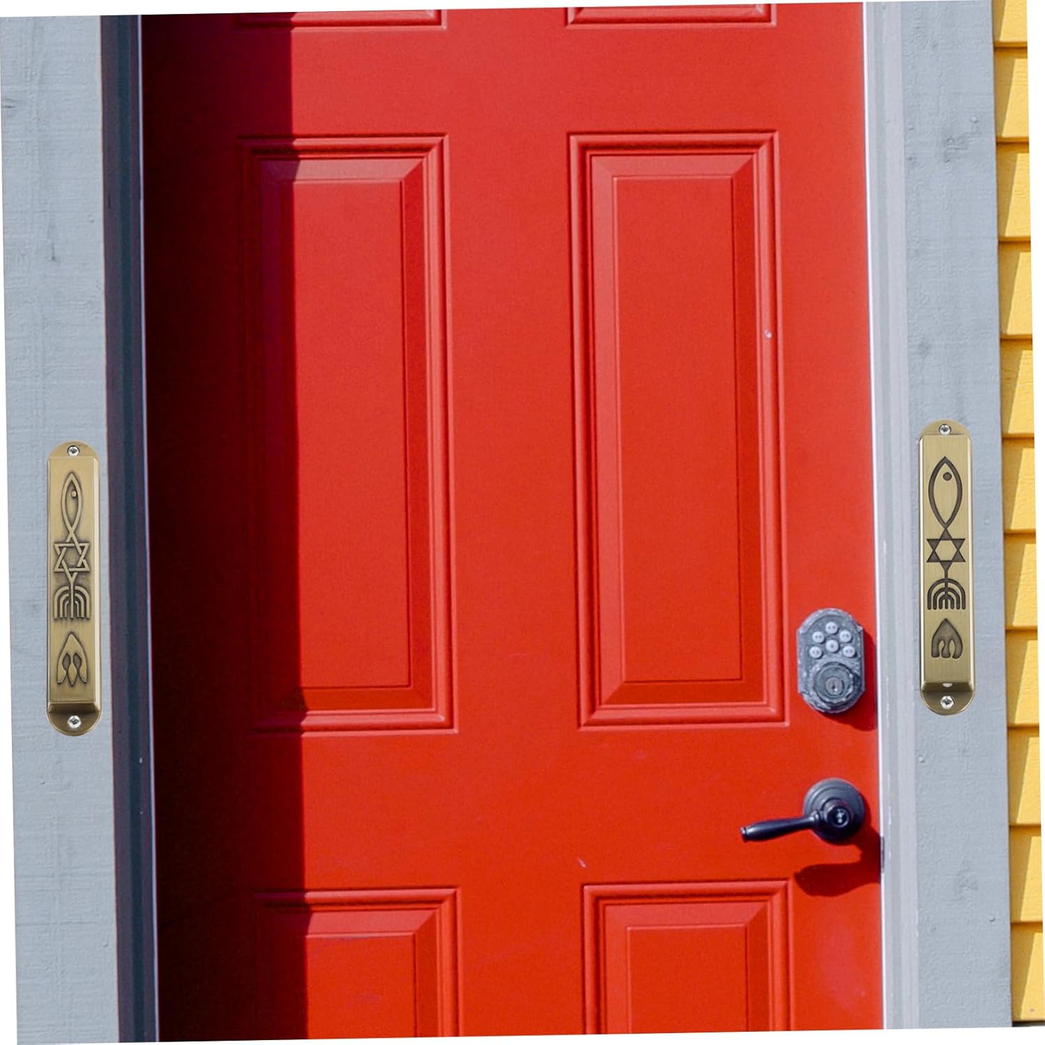 2pcs Metal Mezuzah Door Decor Holy Scroll for Home Blessing and Protection