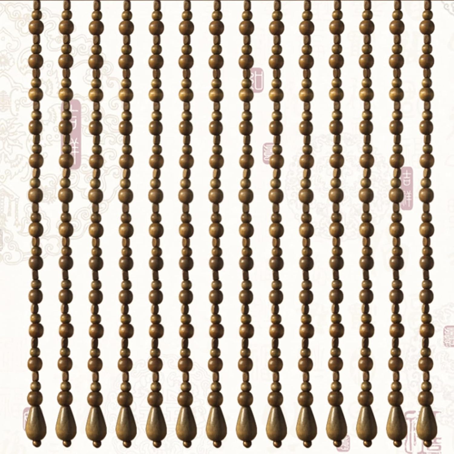 Natural Wood And Bamboo Beaded Curtain For Bedroom Privacy 1
