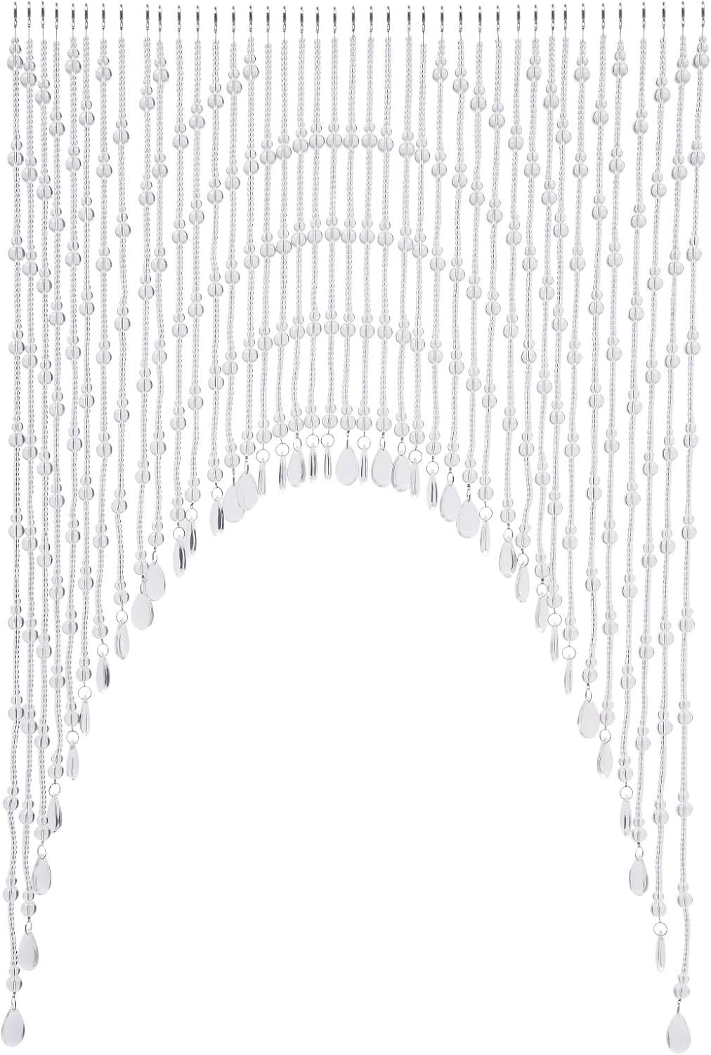 Crystal Beaded Curtain with Hooks for Doorway