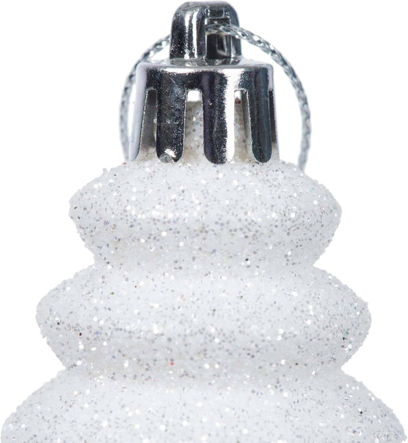 Vickerman 7 Inch White Finial Ornament 8 Pack