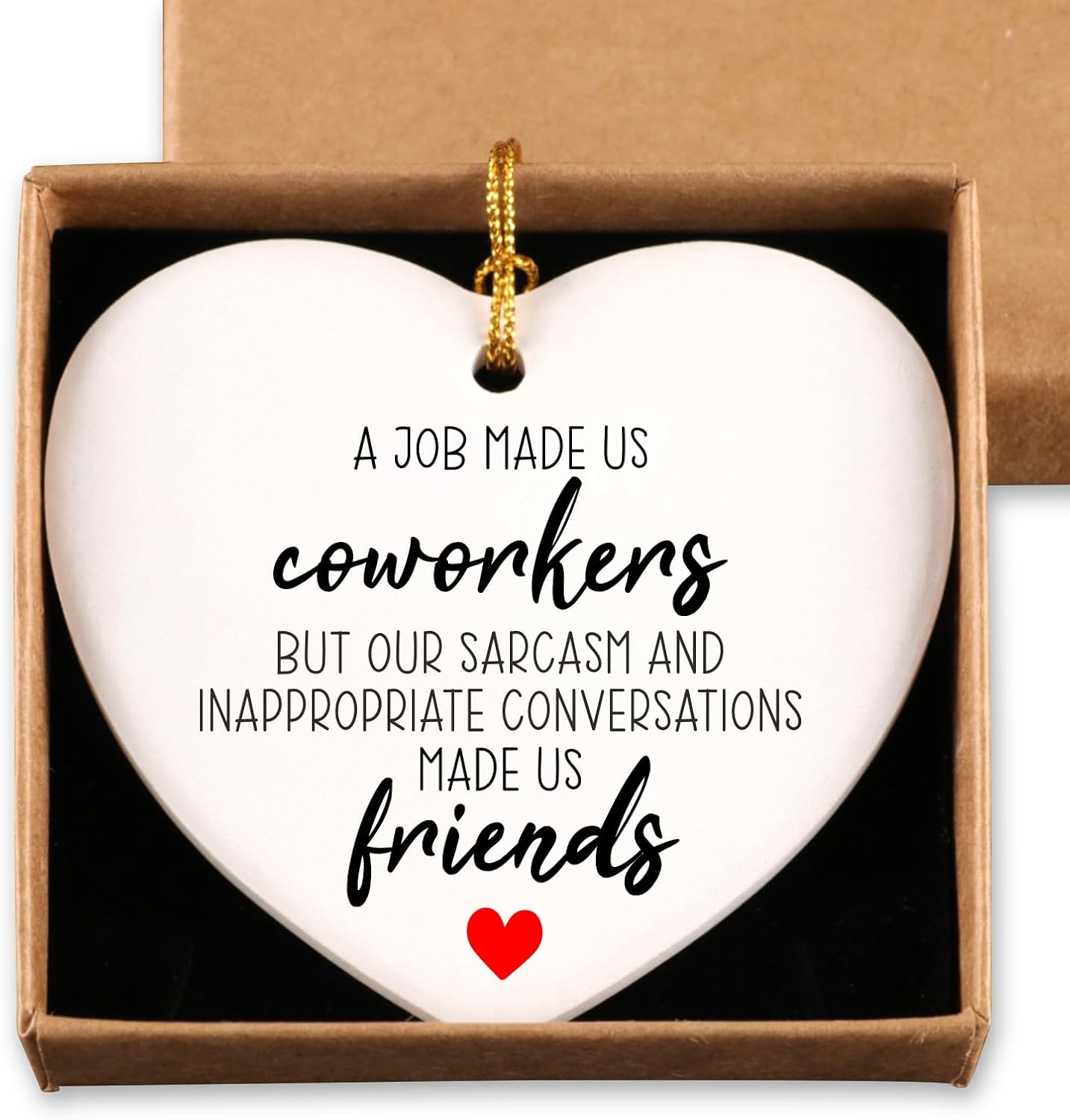 Farewell Gift Heart Plaque for Coworkers Christmas Ornament Keepsake Sign
