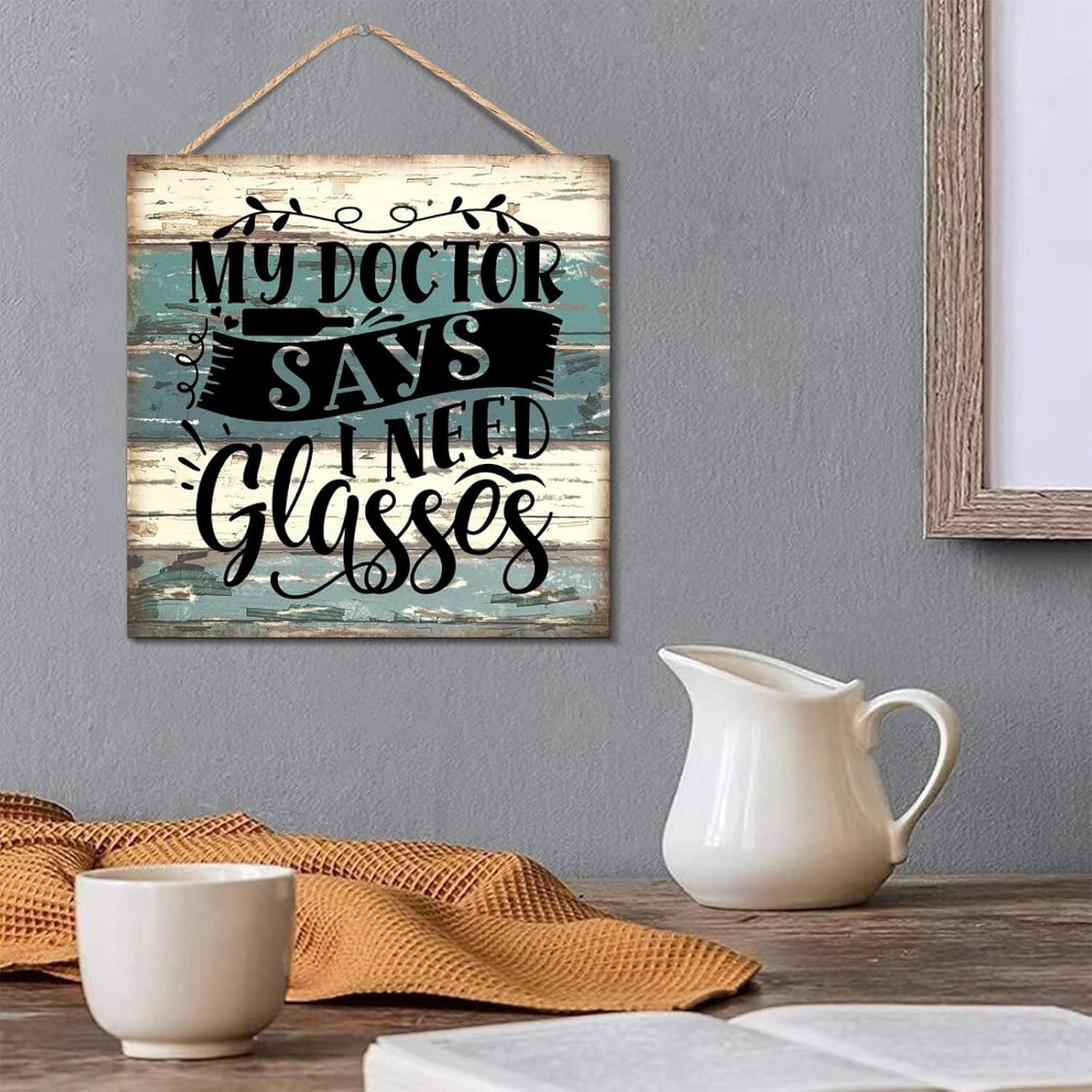 Rustic Wood Sign Wall Art Decor 12x12 Inches