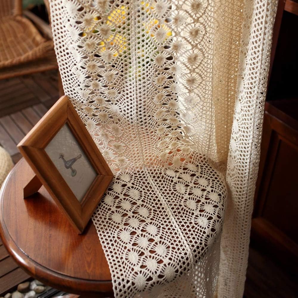 Yunsurey Rustic Crochet Curtain Panel 1 Piece