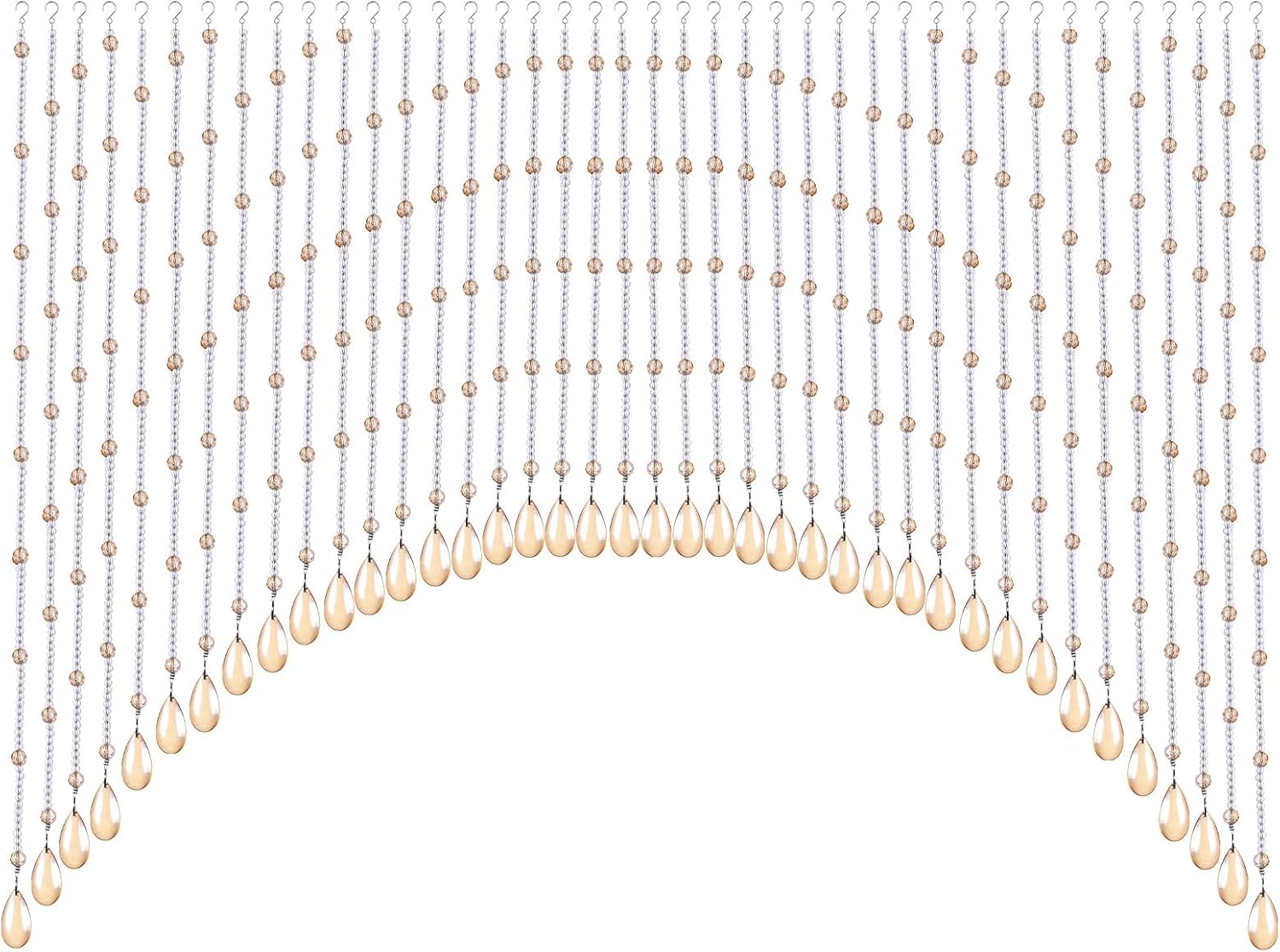 BECHAEO Crystal Glass Beaded Curtain 40 Strings Arched Door Decor