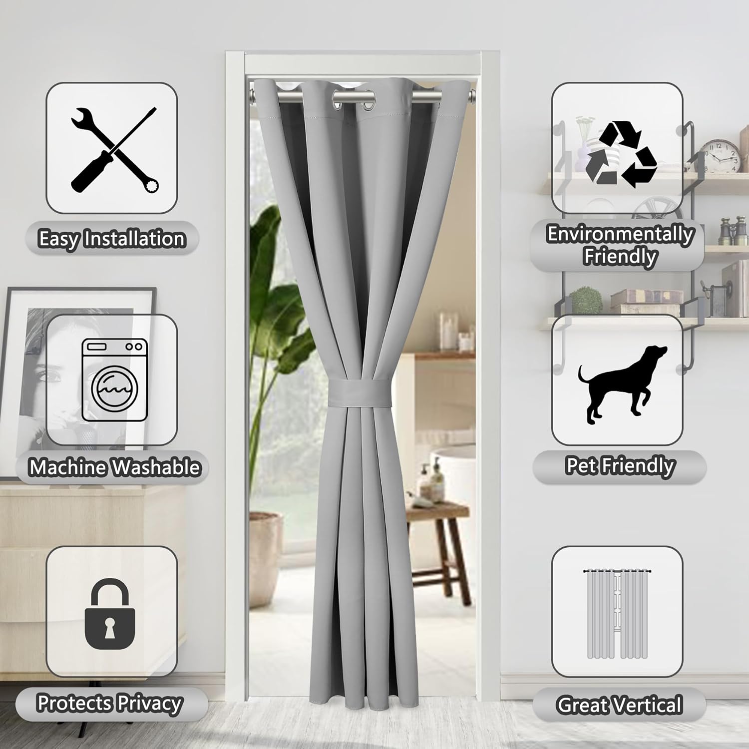 AOSKY Door Curtains for Privacy and Light Blocking