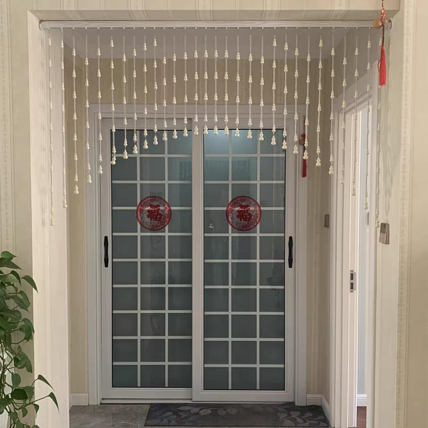 Wood Bead Curtain with 31 Strands for Home Decor
