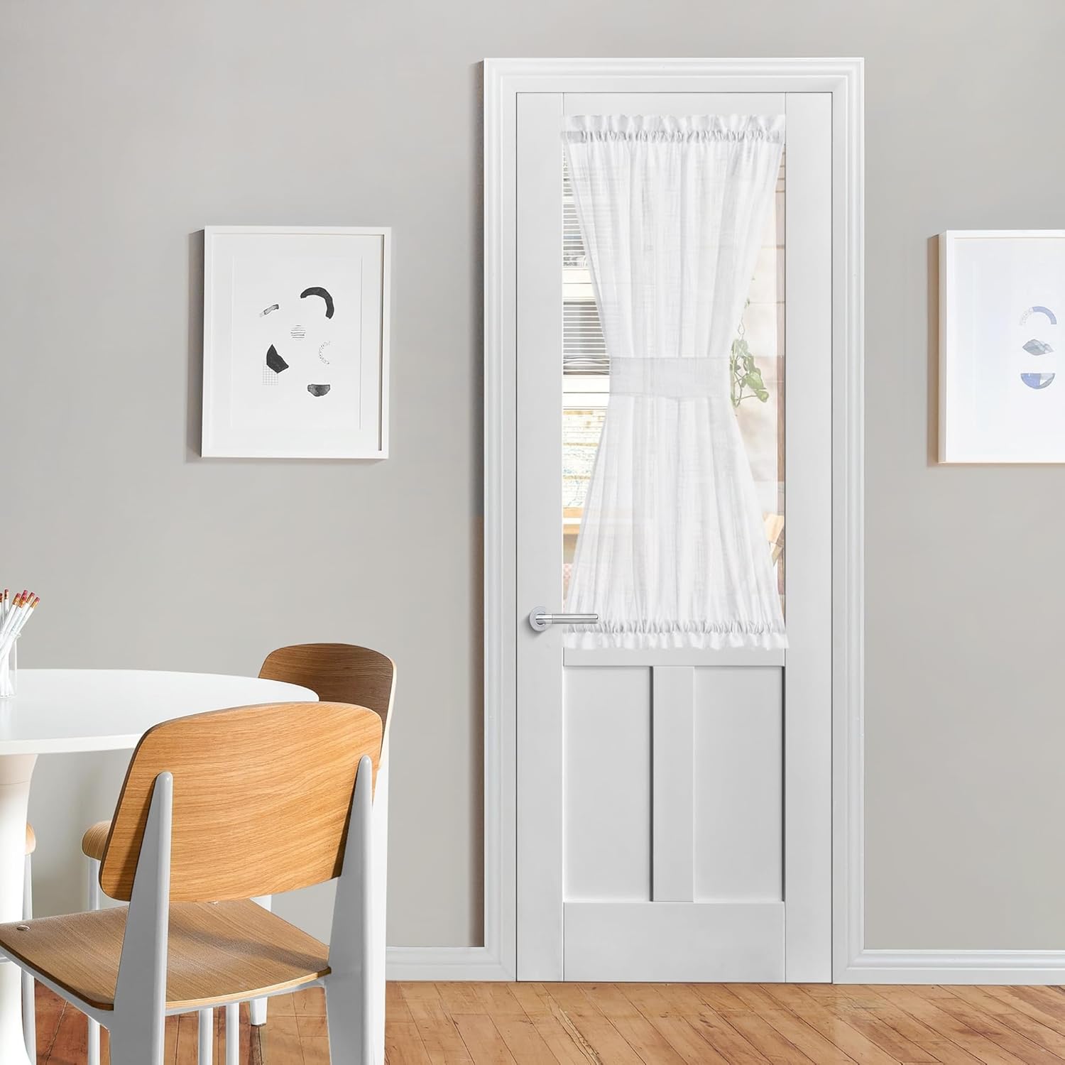 NICETOWN Sidelight Sheer Door Curtain - 26 x 50 Inch White