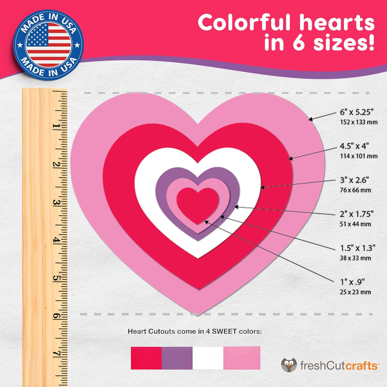 FreshCut Crafts 240 Heart Cutouts for Valentine Crafts