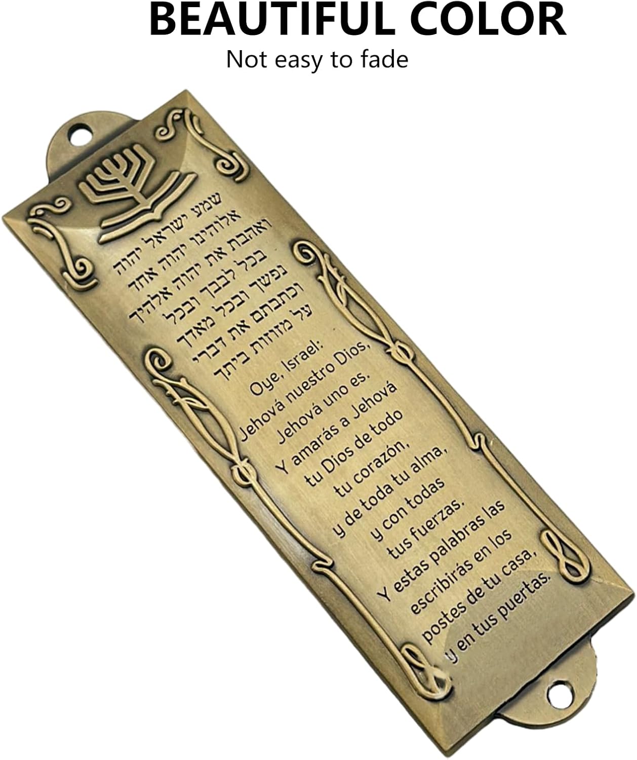 Spanish Themed Metal Mezuzah Case for Front Door Decor 1