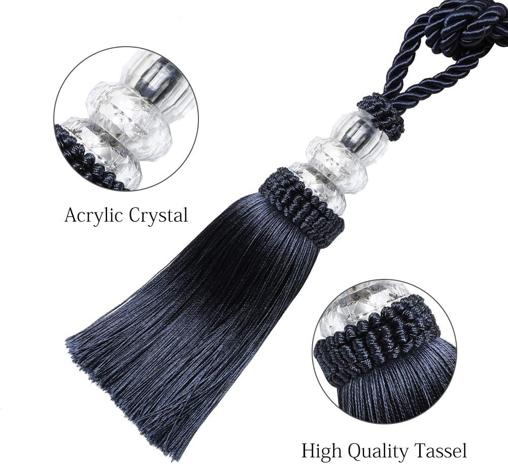 BEL AVENIR 4 Pack Crystal Curtain Holdbacks 1