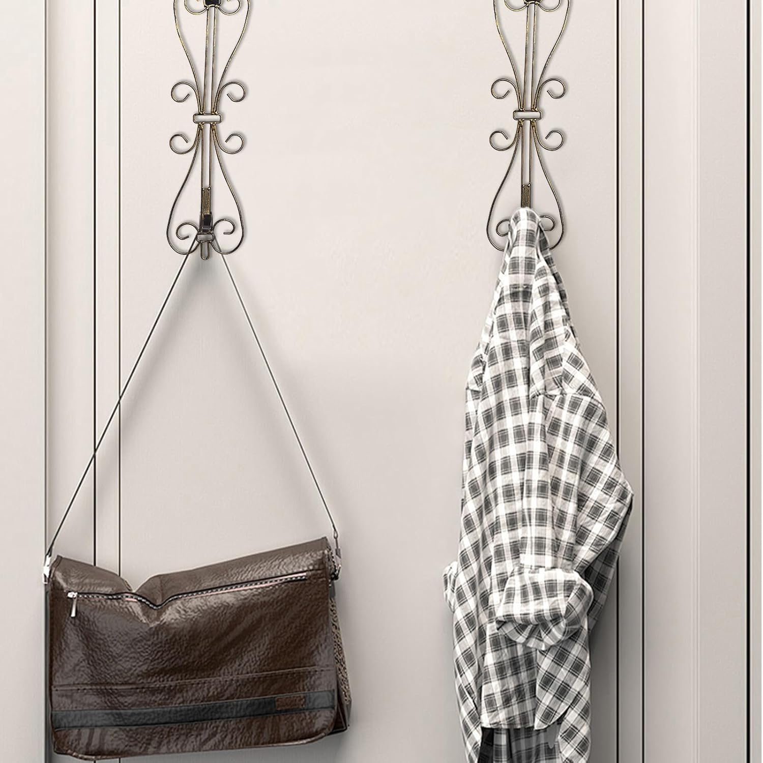 Shangtianfeng Matte Black Wreath Hanger for Front Door