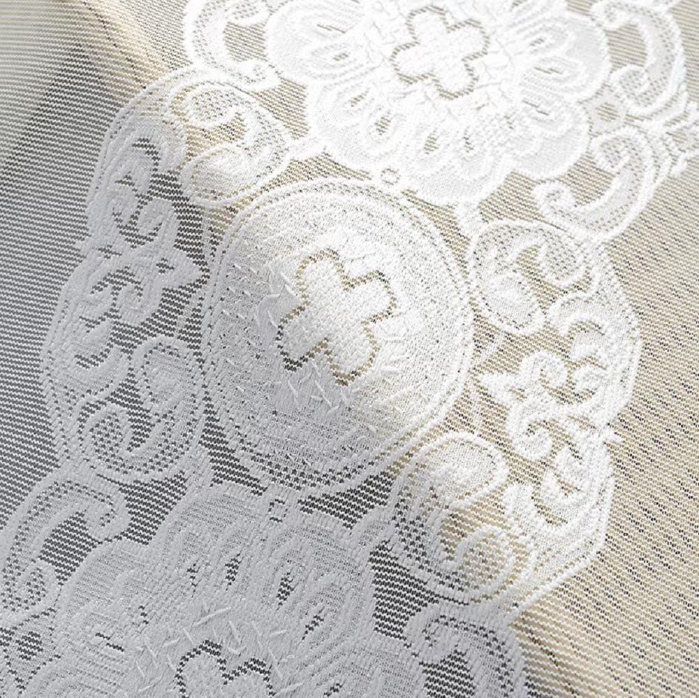 Simple Solid Color Retro Jacquard Embroidery Sheer Curtains 1 Panel