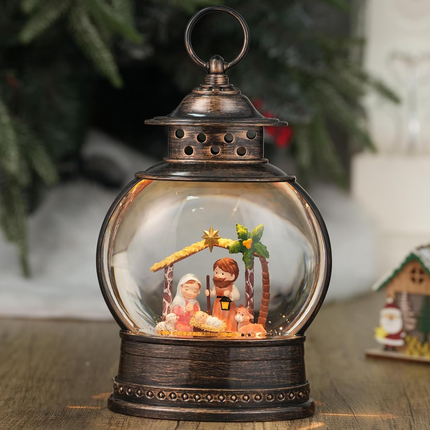 12 Inch Musical Lighted Nativity Snow Globe