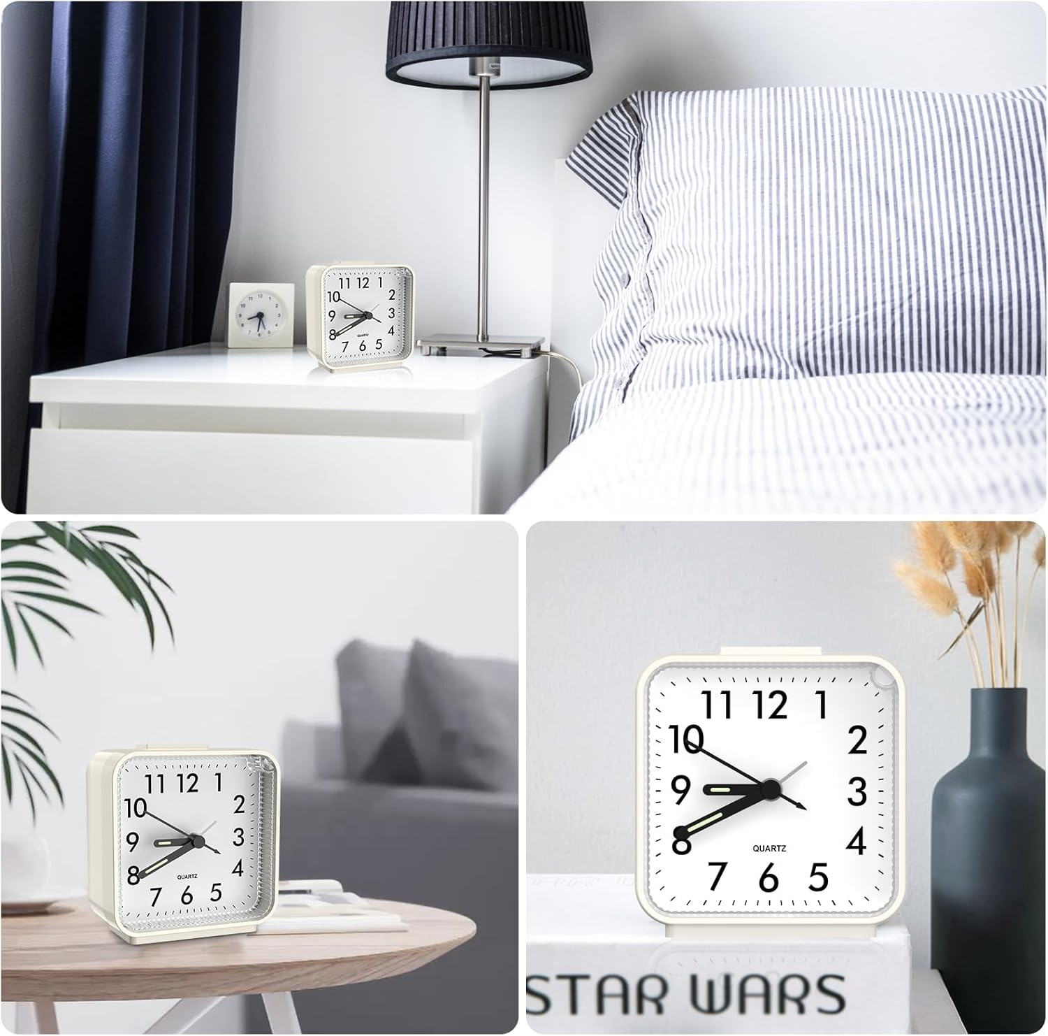 ORIA Analog Alarm Clock with Light and Snooze