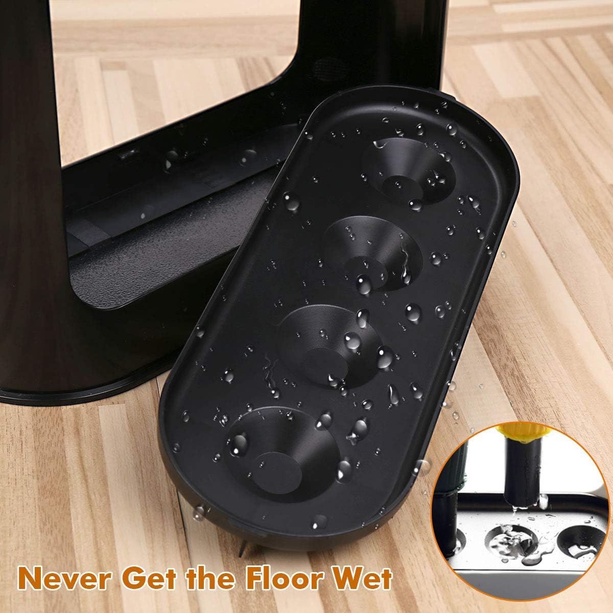 DricRoda Umbrella Stand with Drip Tray 4 Umbrella Holder Black