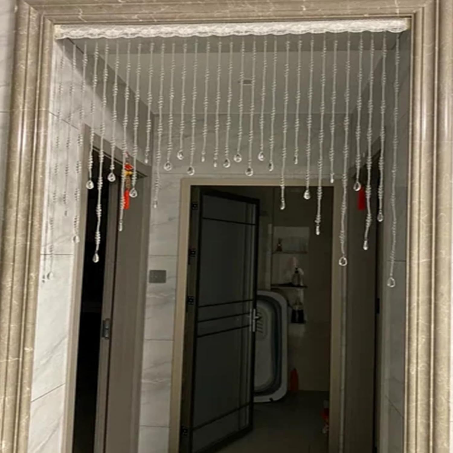 EMYJAY Clear Crystal Beaded Curtain for Doorway