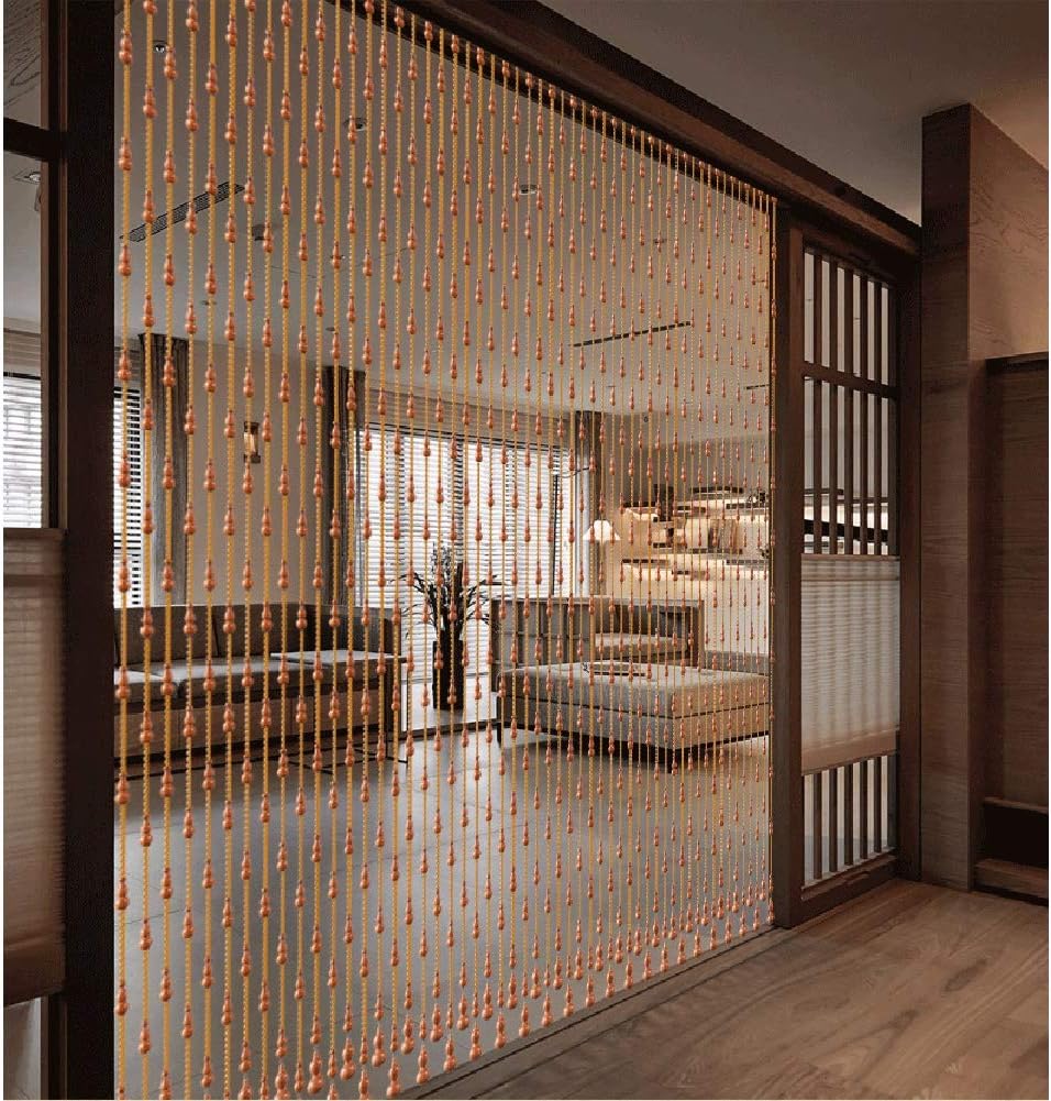 Brown Wood Bead Curtain with 29 Strands - 90cmx198cm