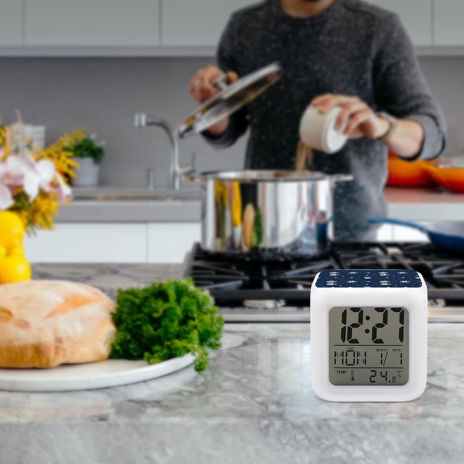 Novastar Digital Alarm Clock with 7 Color Night Light