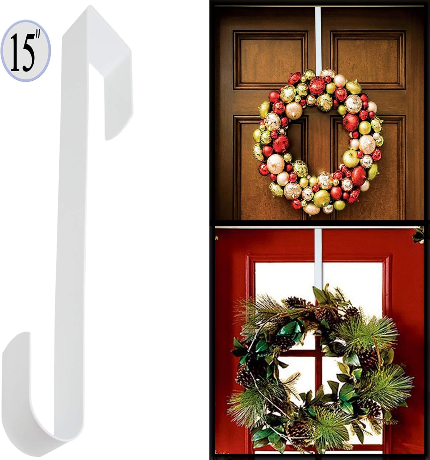 AnapoliZ 15 Inch White Wreath Door Hanger