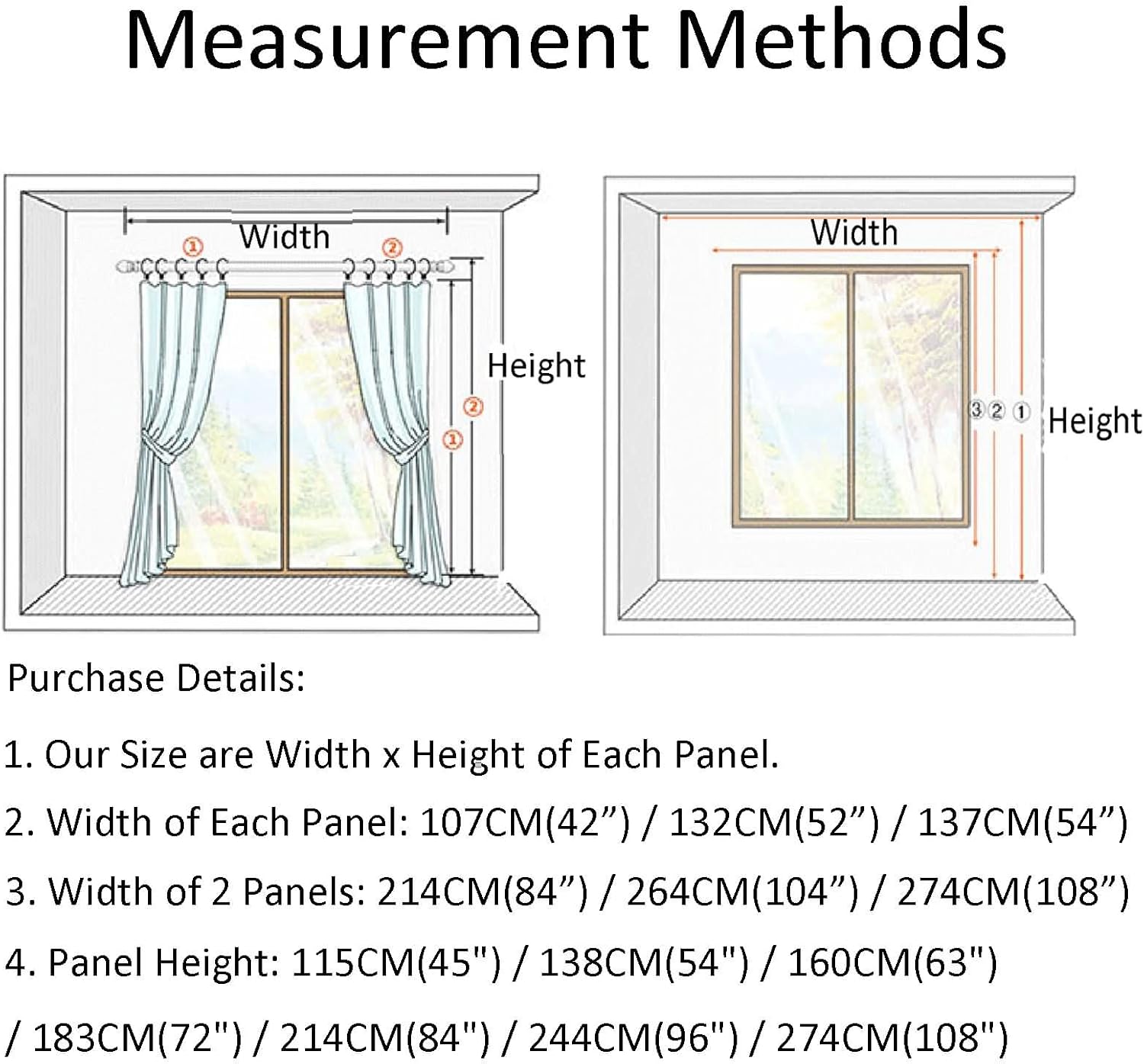 Homxi 2 Panel Blackout Curtains Set for Bedroom