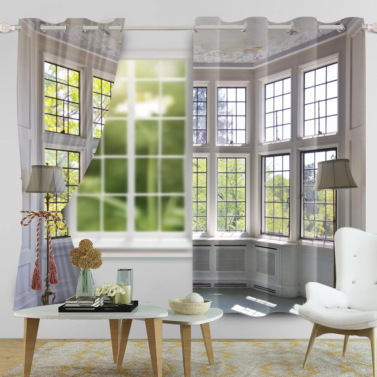 Laeacco Blackout Curtains 42x63 Inch 2 Panels Modern Design