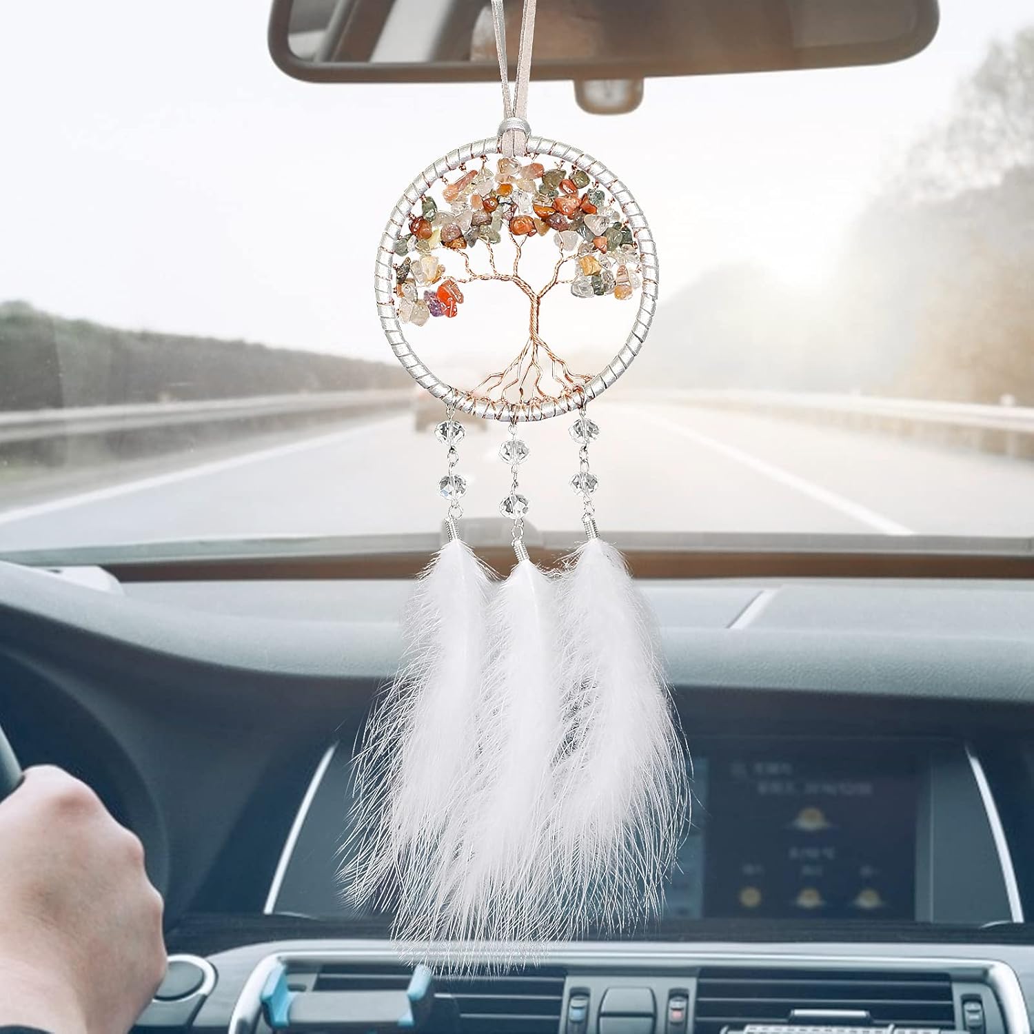 Alynsehom Dream Catcher Car Mirror Pendant 35 Inch