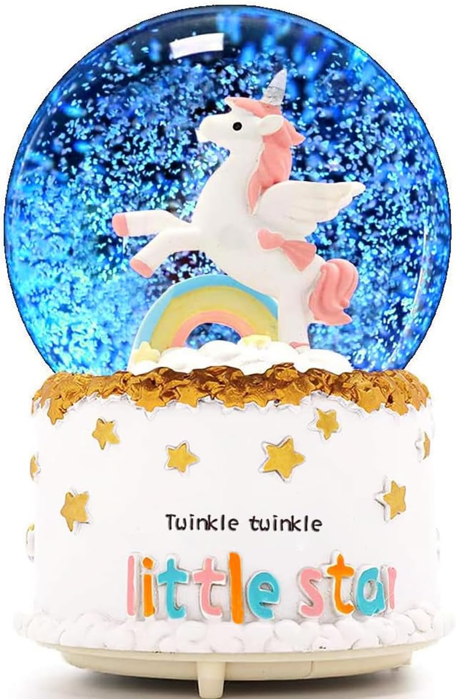 JORMEY Unicorn Musical Snow Globe with Lights