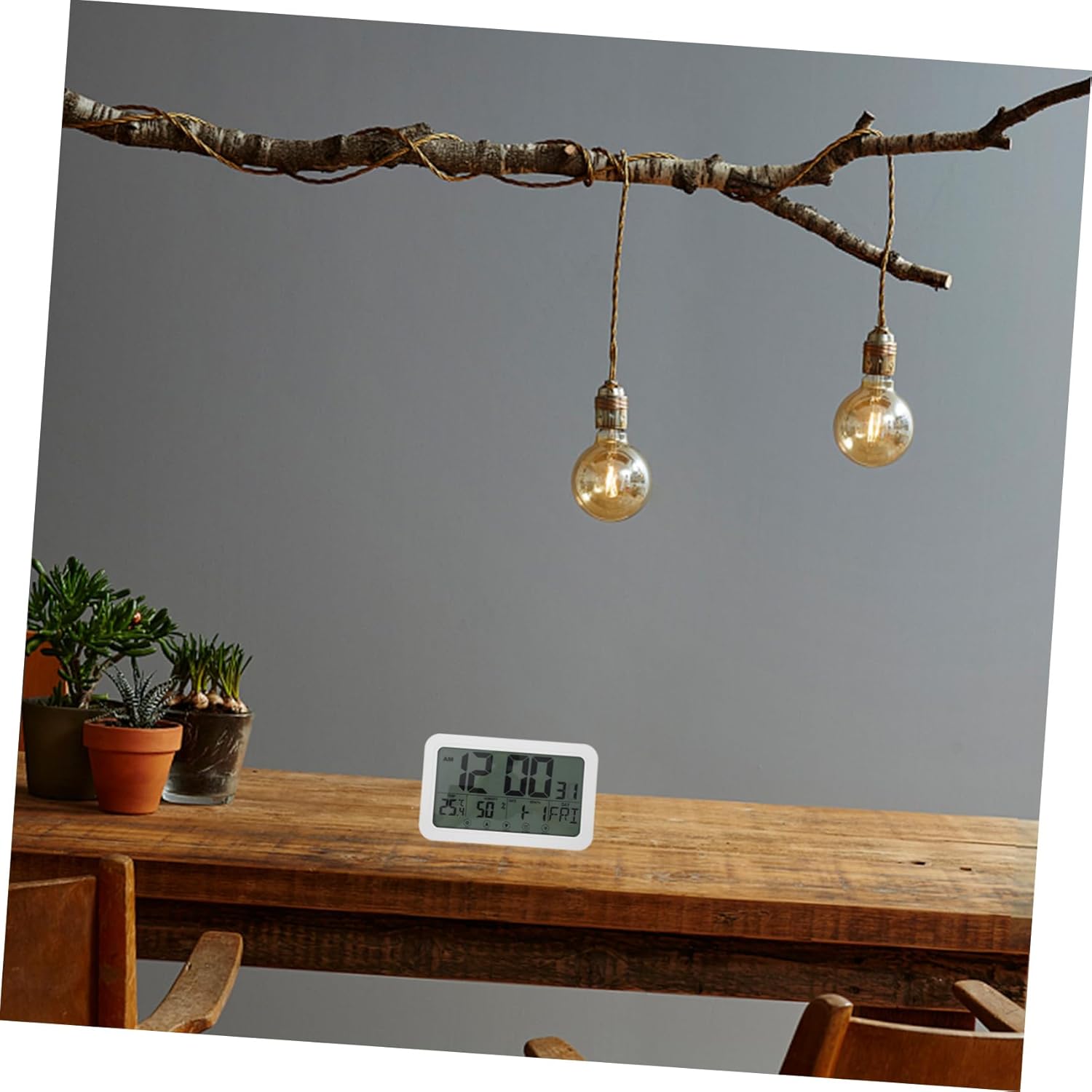 NOLITOY Display Digital Alarm Clock with Temperature and Humidity Multi-Function Wall Clock for Home and Office