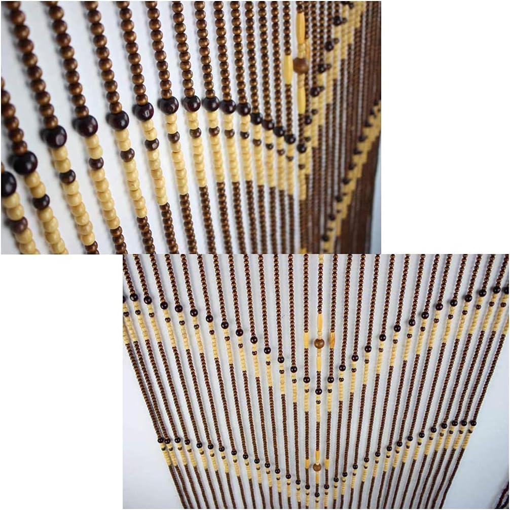 ZHOUXIAO Bamboo Wood Beaded Curtain for Doorways